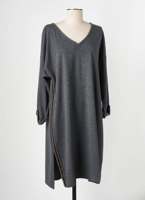 Robe mi-longue gris FRANCK ANNA pour femme