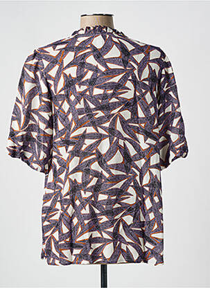 Blouse imprimé fantaisie manches courtes violet CISO femme
