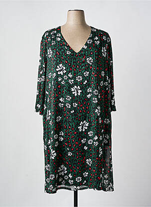 Robe courte manches longues manches longues vert OCTAVIE & LEONIE femme