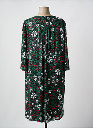 Robe courte coupe fluide manches longues vert OCTAVIE & LEONIE femme