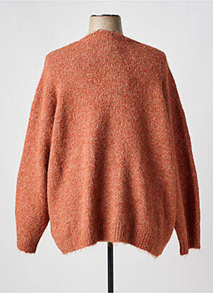Pull resserrée sur le bas manches longues orange YESTA femme