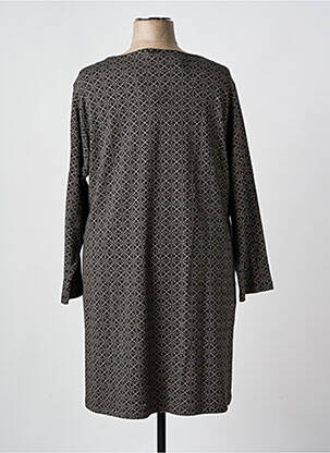 Robe mi-longue imprimé fantaisie manches longues noir AGATHE & LOUISE femme