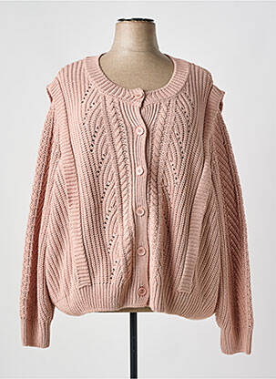 Gilet manches longues resserrée sur le bas rose YESTA femme