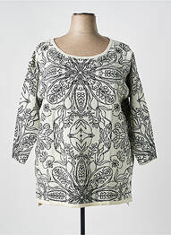 Pull col rond manches longues beige AGATHE & LOUISE femme