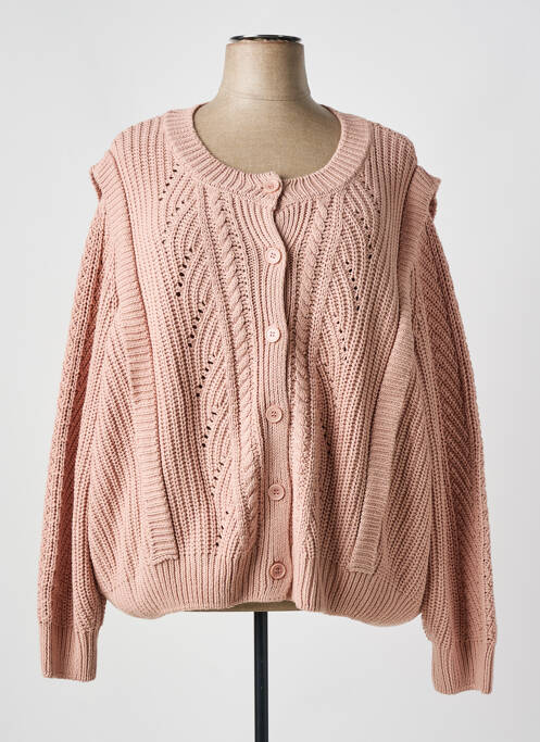 Gilet manches longues rose YESTA pour femme
