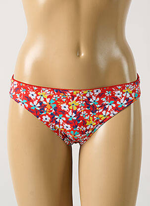Bas de maillot de bain imprimé fleurs culotte rouge GRAIN DE SABLE femme