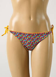 Bas de maillot de bain imprimé fleurs bikini jaune GRAIN DE SABLE femme