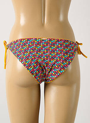 Bas de maillot de bain imprimé fleurs bikini jaune GRAIN DE SABLE femme