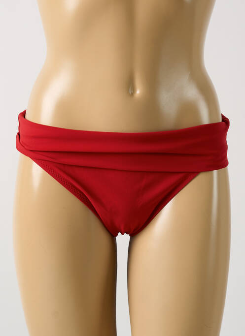 Bas de maillot de bain effet matière satinée culotte rouge PAIN DE SUCRE femme