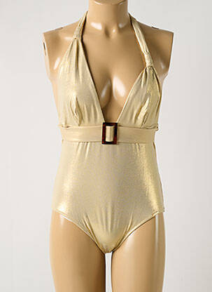Maillot de bain 1 pièce haut soutien-gorge emboitant haut soutien-gorge emboitant or GRAIN DE SABLE femme