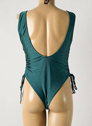 Maillot de bain 1 pièce effet matière satinée haut soutien-gorge emboitant vert RIO DE SOL femme
