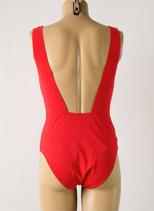 Maillot de bain 1 pièce effet matière satinée haut soutien-gorge balconnet rouge PAIN DE SUCRE femme