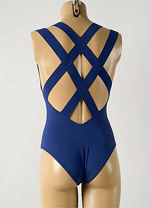 Maillot de bain 1 pièce effet matière satinée haut soutien-gorge balconnet bleu PAIN DE SUCRE femme