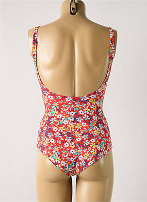 Maillot de bain 1 pièce effet matière satinée haut soutien-gorge avec mousse de rembourrage amovible rouge GRAIN DE SABLE femme