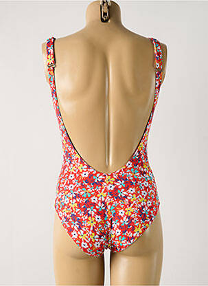 Maillot de bain 1 pièce effet matière satinée haut soutien-gorge avec mousse de rembourrage amovible rouge GRAIN DE SABLE femme