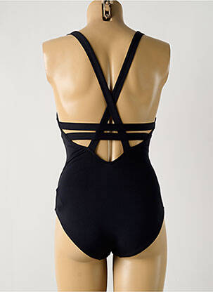 Maillot de bain 1 pièce effet matière satinée haut soutien-gorge avec mousse de rembourrage amovible noir SEAFOLLY femme