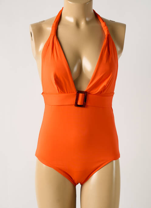 Maillot de bain 1 pièce orange GRAIN DE SABLE pour femme