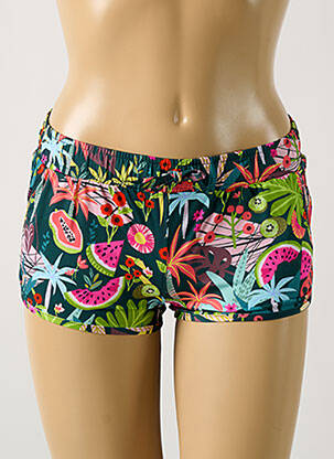 Bas de maillot de bain imprimé tie and dye short vert GRAIN DE SABLE femme