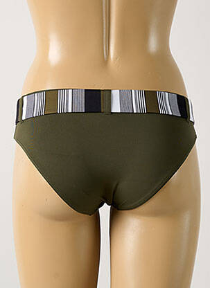 Bas de maillot de bain effet matière satinée culotte vert GRAIN DE SABLE femme