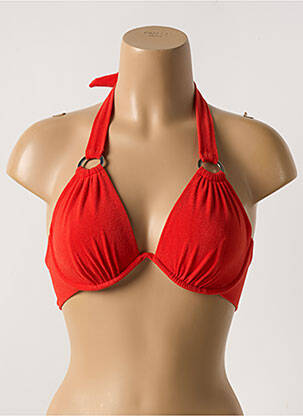 Haut de maillot de bain fermeture liens à nouer haut soutien-gorge emboitant orange PAIN DE SUCRE femme