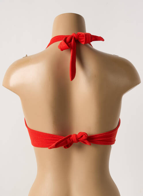 Haut de maillot de bain fermeture liens à nouer haut soutien-gorge emboitant orange PAIN DE SUCRE femme