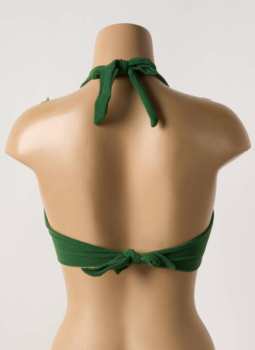 Haut de maillot de bain fermeture liens à nouer haut soutien-gorge emboitant vert PAIN DE SUCRE femme