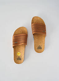 Mules/sabots bout ouvert talon plat jusqu'à 3cm marron REEF femme