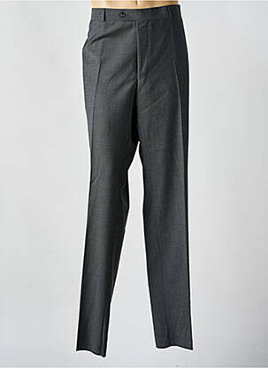 Pantalon slim tissage popeline taille normale gris ODERMARK homme