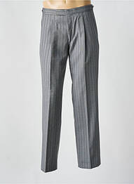 Pantalon droit fermeture zippée sous rabat avec crochet taille normale gris WILVORST homme