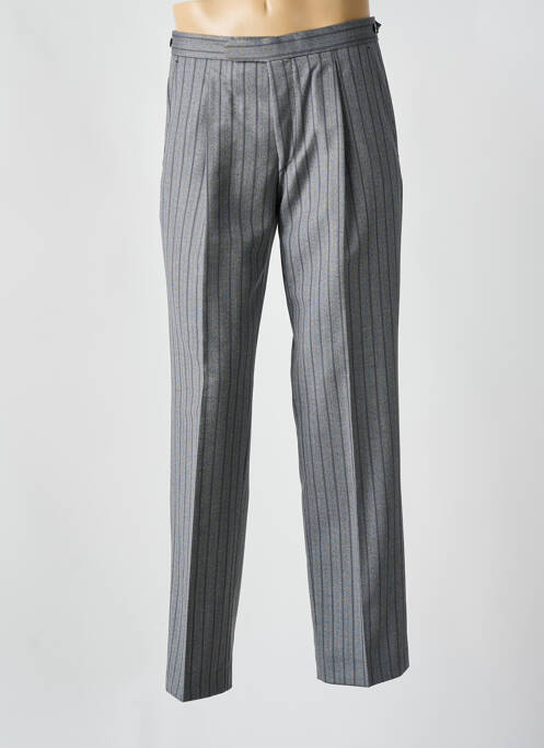 Pantalon droit fermeture zippée sous rabat avec crochet taille normale gris WILVORST homme