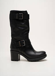 Bottes tissage satiné talon de 4 à 6cm noir PAOYAMA femme