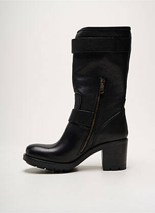 Bottes tissage satiné talon de 4 à 6cm noir PAOYAMA femme