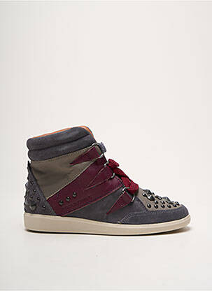 Baskets fermeture lacets talon plat jusqu'à 3cm gris GROUNDFIVE femme