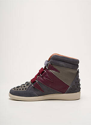 Baskets fermeture lacets talon plat jusqu'à 3cm gris GROUNDFIVE femme