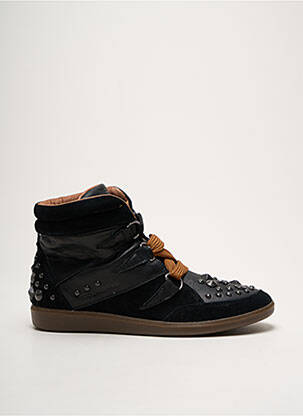 Baskets matière lisse talon plat jusqu'à 3cm noir GROUNDFIVE femme