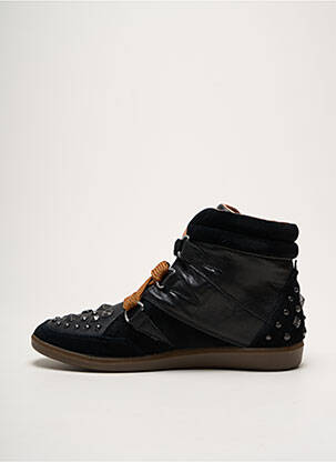 Baskets matière lisse talon plat jusqu'à 3cm noir GROUNDFIVE femme