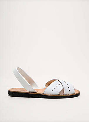 Sandales/nu pieds matière lisse talon plat jusqu'à 3cm blanc MINORQUINES femme