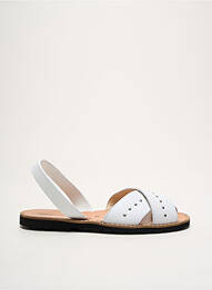 Sandales/nu pieds matière lisse talon plat jusqu'à 3cm blanc MINORQUINES femme