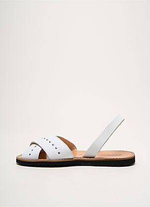 Sandales/nu pieds matière lisse talon plat jusqu'à 3cm blanc MINORQUINES femme
