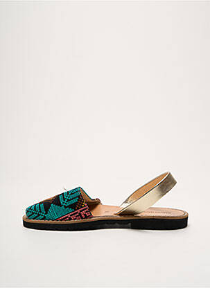 Sandales/nu pieds matière lisse talon plat jusqu'à 3cm or MINORQUINES femme