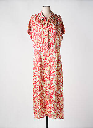Robe longue imprimé fantaisie manches courtes rose BELLA JONES femme