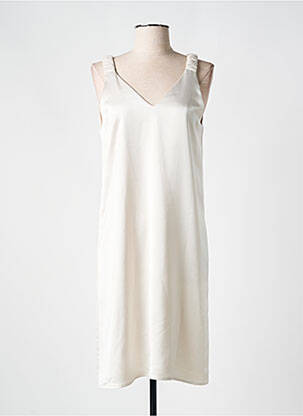Robe mi-longue col v fines bretelles or TOUPY femme