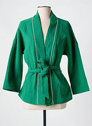 Veste kimono manches longues vert TRENCH & COAT femme