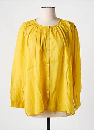 Chemisier coupe fluide manches longues jaune ZEN ETHIC femme