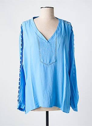 Blouse manches longues manches longues bleu MARINA V femme