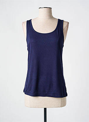 Top coupe cintrée fines bretelles bleu MARINA V femme