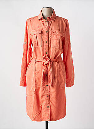 Robe mi-longue manches longues manches longues orange SUMMUM femme