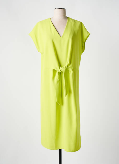 Robe mi-longue manches courtes manches courtes jaune TOUPY femme