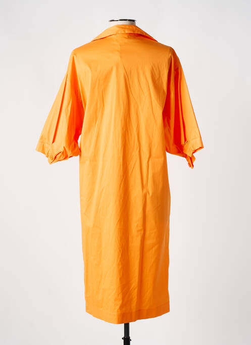 Robe mi-longue manches courtes manches courtes orange TOUPY femme