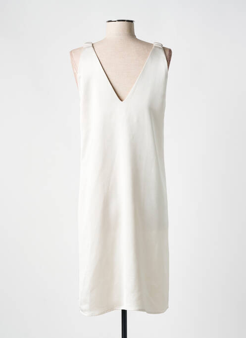 Robe mi-longue col v fines bretelles or TOUPY femme